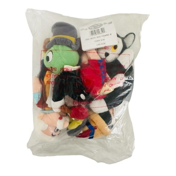 Disney Store Pinocchio Jiminy Cricket Set Of 4 Mini Bean Bag Plush 8” Sealed NWT - Picture 4 of 12